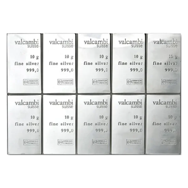 10 x 10g CombiBar® | Silver | Valcambi