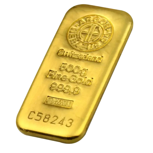 500g Gold Bar | Argor-Heraeus | Casted