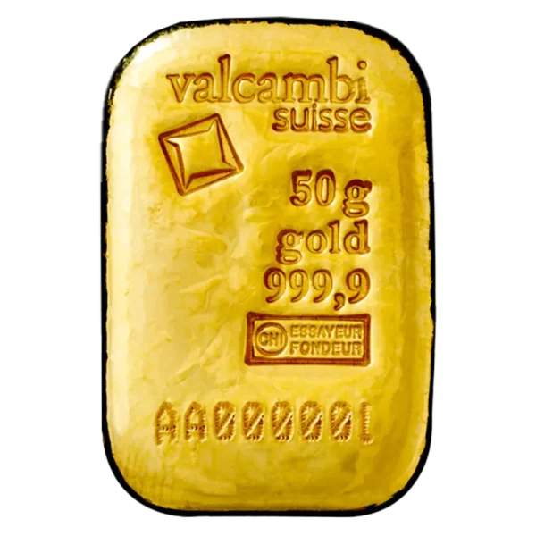 50g Gold Bar | Valcambi | Casted