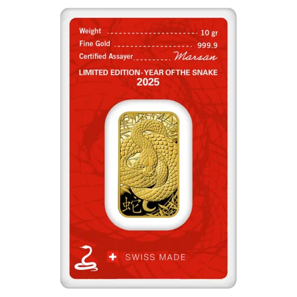 10g Gold Bar | Argor-Heraeus | Year Of The Snake | 2025