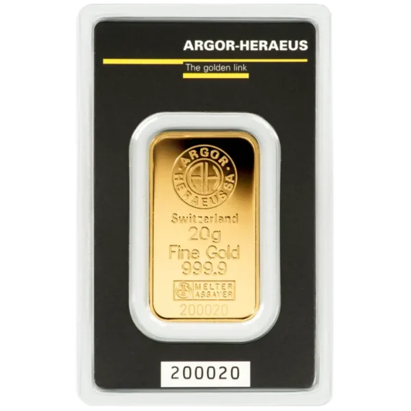 20g Gold Bar | Argor-Heraeus
