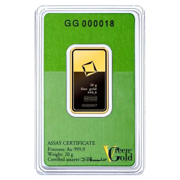20g Gold Bar | Valcambi | Green Gold