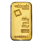 250g Gold Bar | Valcambi | Casted