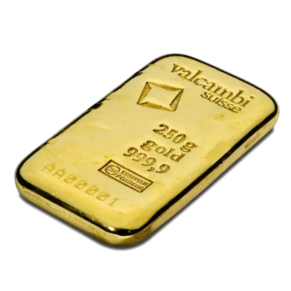 250g Gold Bar | Valcambi | Casted