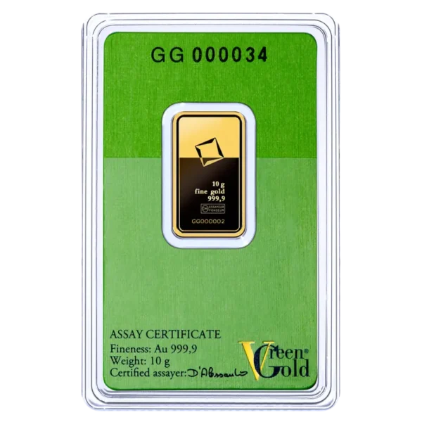 10g Gold Bar | Valcambi | Green Gold
