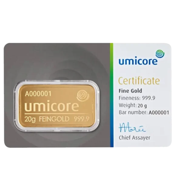 20g Gold Bar | Umicore