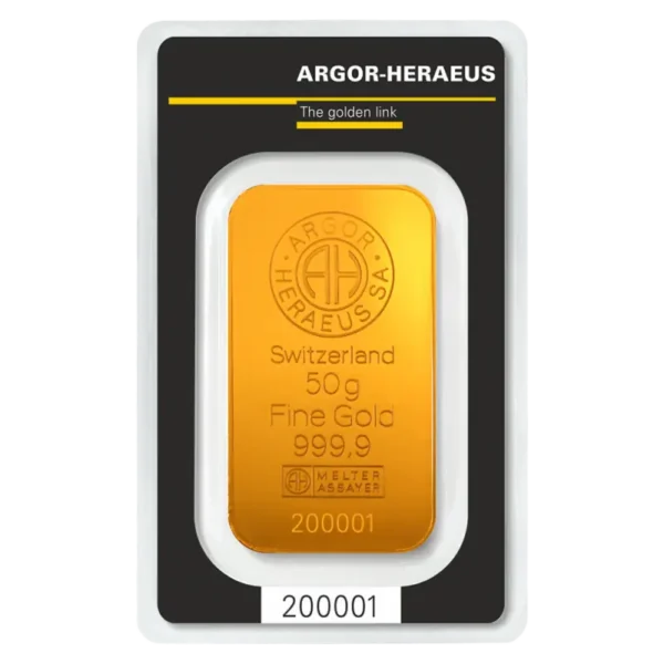 50g Gold Bar | Argor-Heraeus | Minted