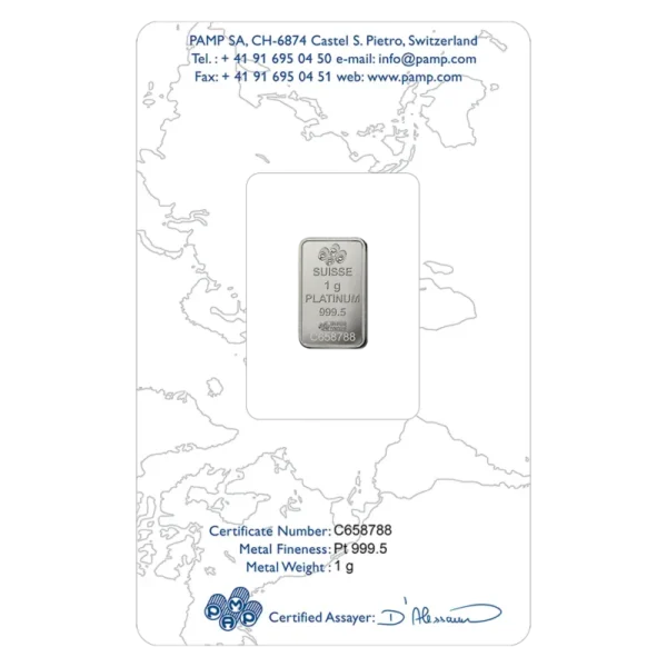 1g Platinum Bar | PAMP Fortuna