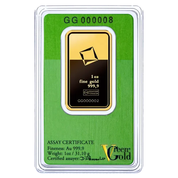 1 oz Gold Bar | Valcambi | Green Gold