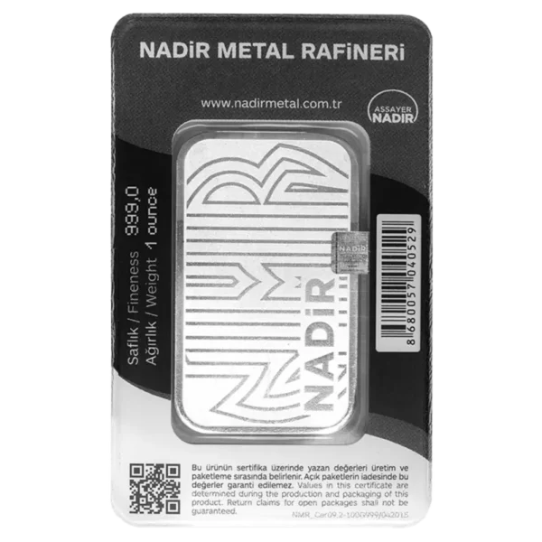 1 oz Silver Bar | Nadir Metal Rafineri