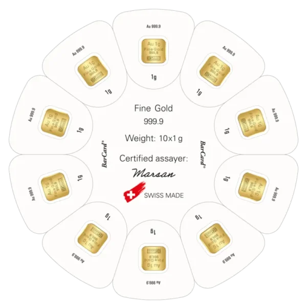 10 x 1g Gold Bars GoldSeed | Argor-Heraeus