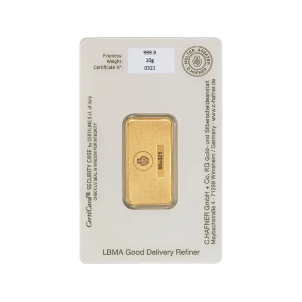 10g Gold Bar | C.Hafner