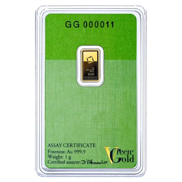1g Gold Bar | Valcambi | Green Gold