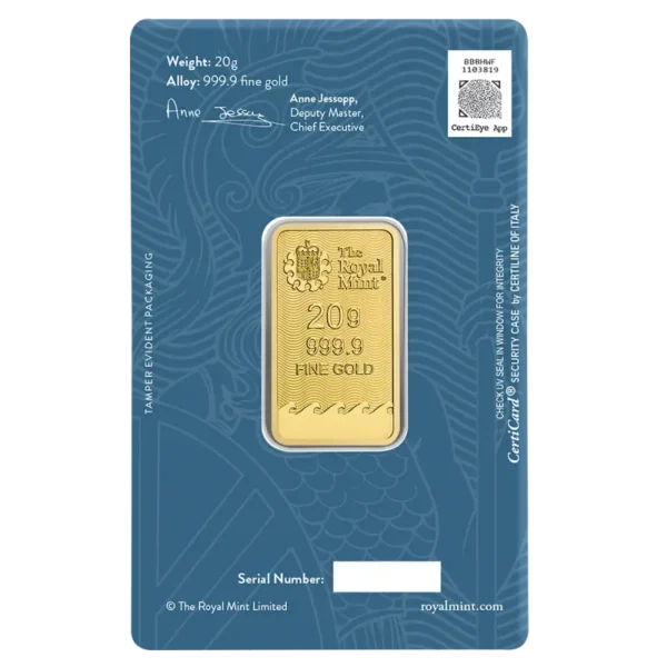 20g Britannia Gold Bar | Royal Mint