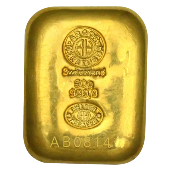 50g Gold Bar | Argor-Heraeus | Casted