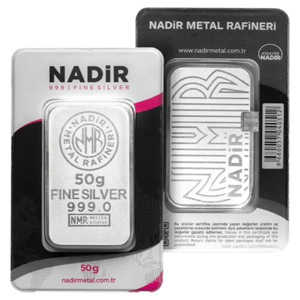 50g Silver Bar | Nadir Metal Rafineri