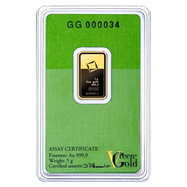 5g Gold Bar | Valcambi | Green Gold
