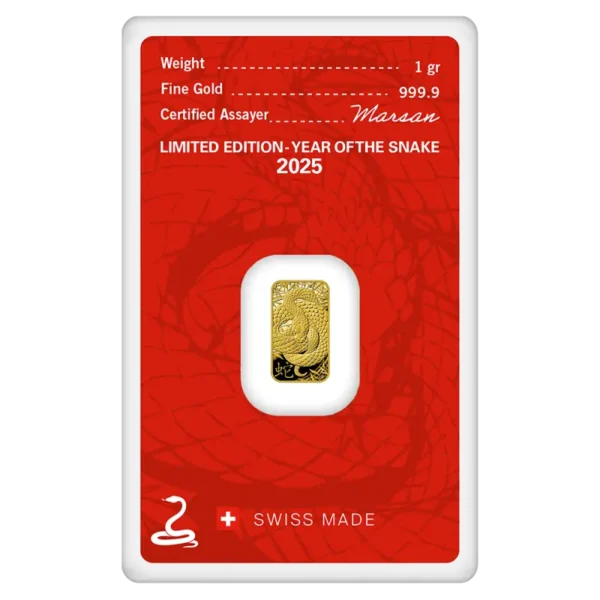1g Gold Bar | Argor-Heraeus | Year Of The Snake | 2025