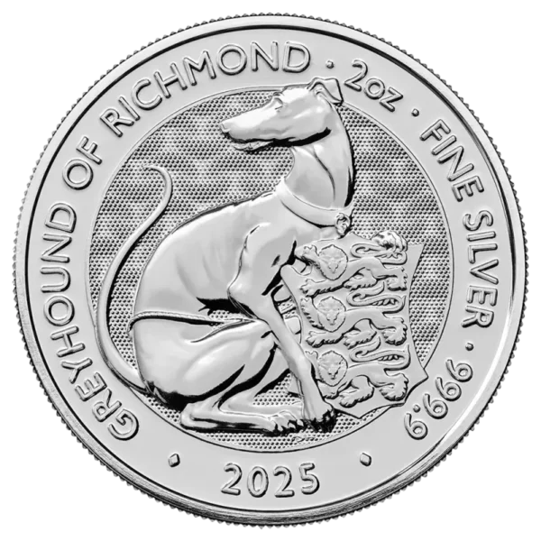 2 oz Tudor Beasts Greyhound of Richmond Silver Coin | 2025