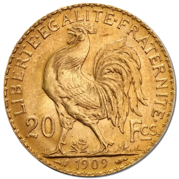20 French Francs Marianne Rooster Gold Coin | 1899-1914