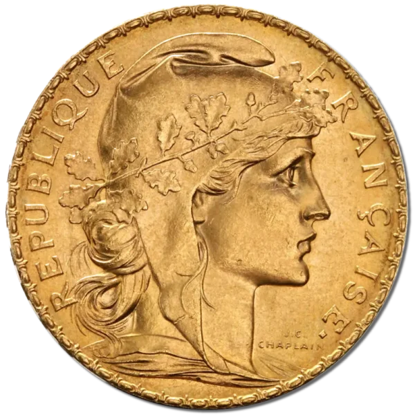 20 French Francs Marianne Rooster Gold Coin | 1899-1914