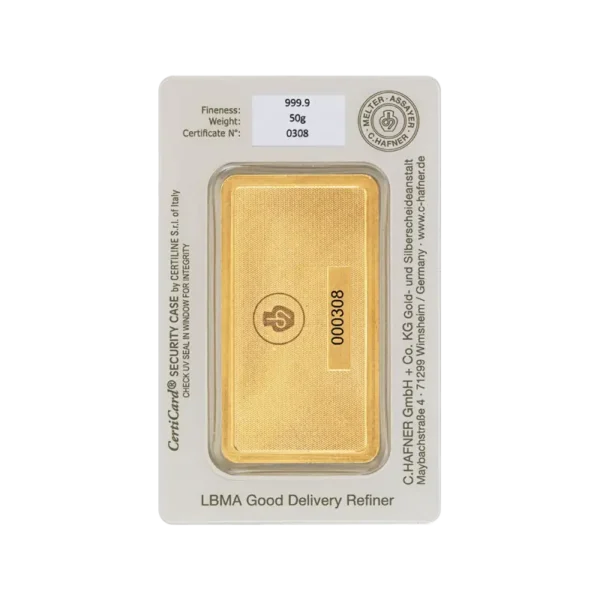 50g Gold Bar | C.Hafner
