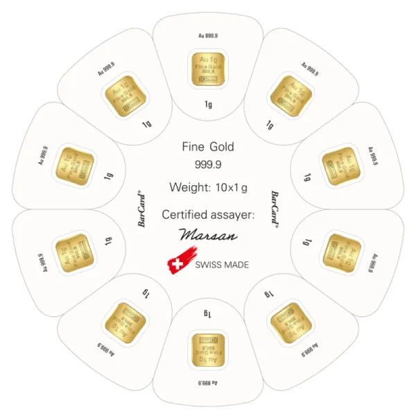 10 x 1g Gold Bars GoldSeed | Argor-Heraeus