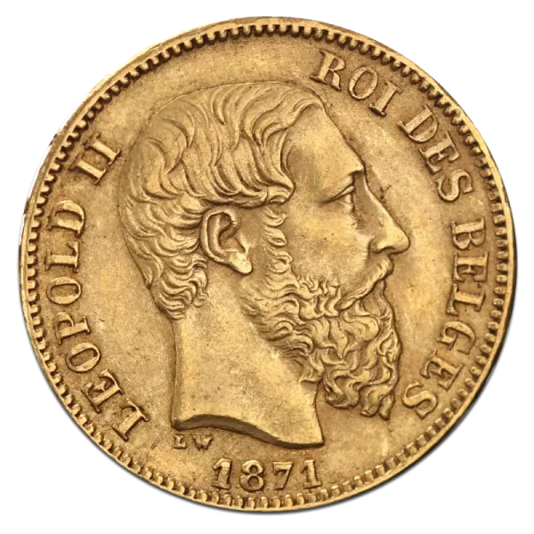 20 Franc Leopold II Belgium Gold Coin | 1867 -1882
