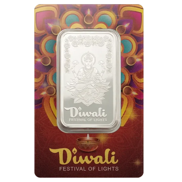1 oz Diwali Lakshmi & Rangoli Silver Bar | PAMP