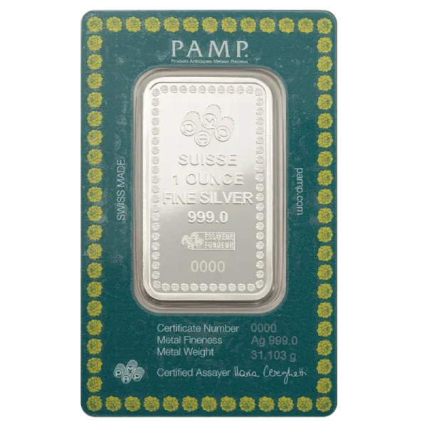 1 oz Diwali Lakshmi & Rangoli Silver Bar | PAMP