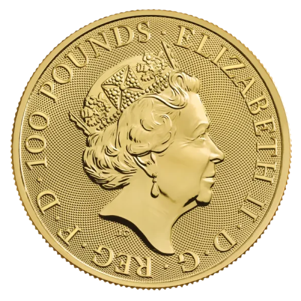 1 oz Queen's Beasts White Greyhound of Richmond Gold Coin (2021)