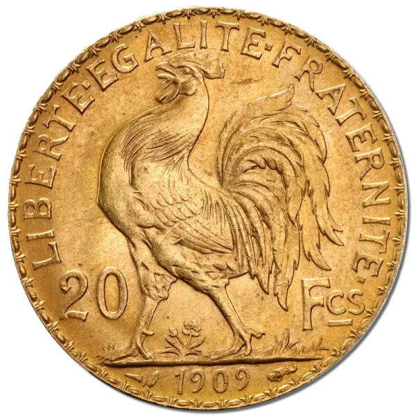 20 French Francs Marianne Rooster Gold Coin | 1899-1914
