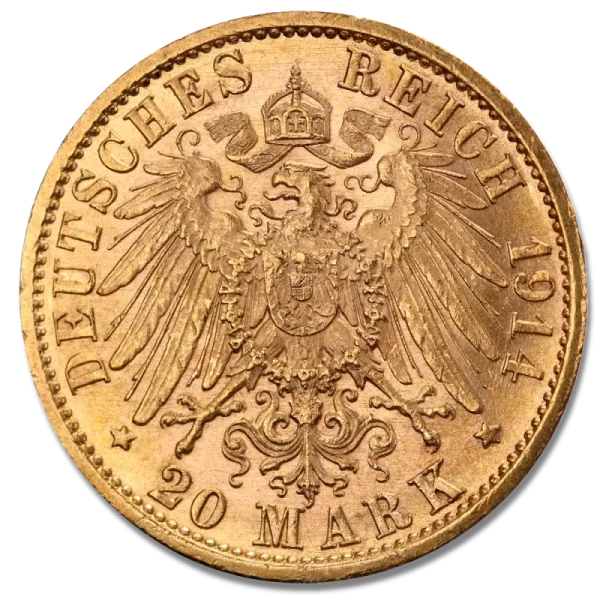 20 Mark Emperor Wilhelm II Prussia Uniform Gold Coin | 1913-1914