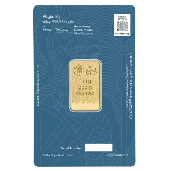 10g Britannia Gold Bar | Royal Mint