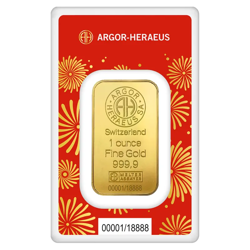 1 oz Gold Bar | Argor-Heraeus | Year Of The Snake | 2025