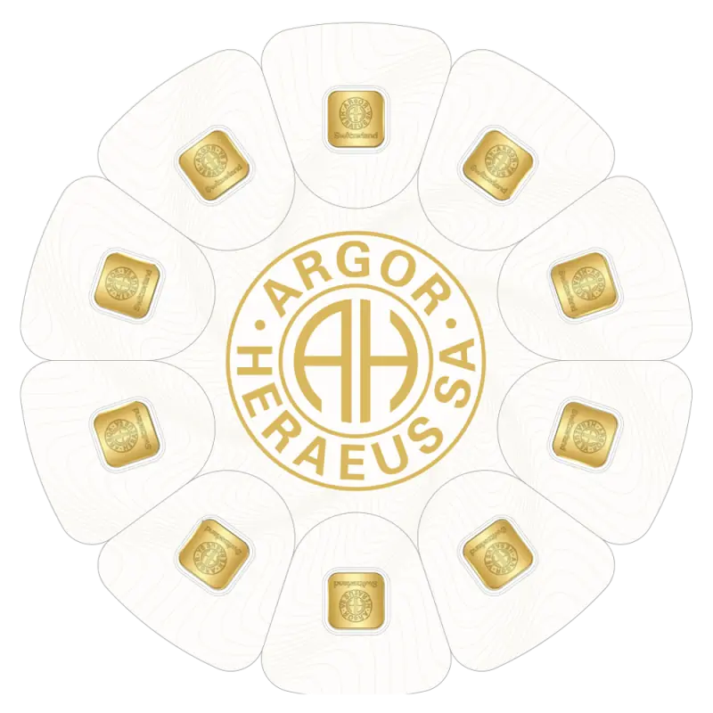 10 x 1g Gold Bars GoldSeed | Argor-Heraeus