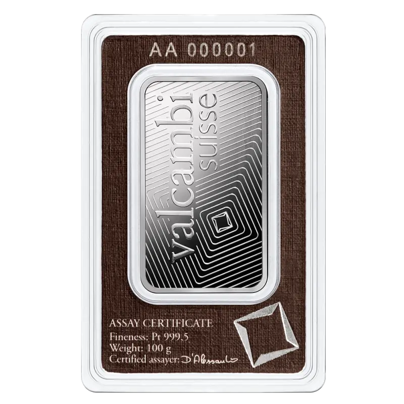 100g Platinum Bar | Valcambi