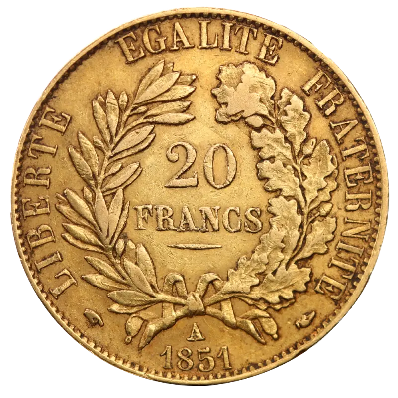 20 French Francs Cérès 2nd Republic | Gold | 1848-1852