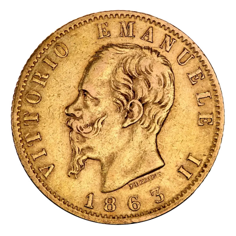 20 Italian Lira Vittorio Emanuele II Gold Coin | 1861-1878
