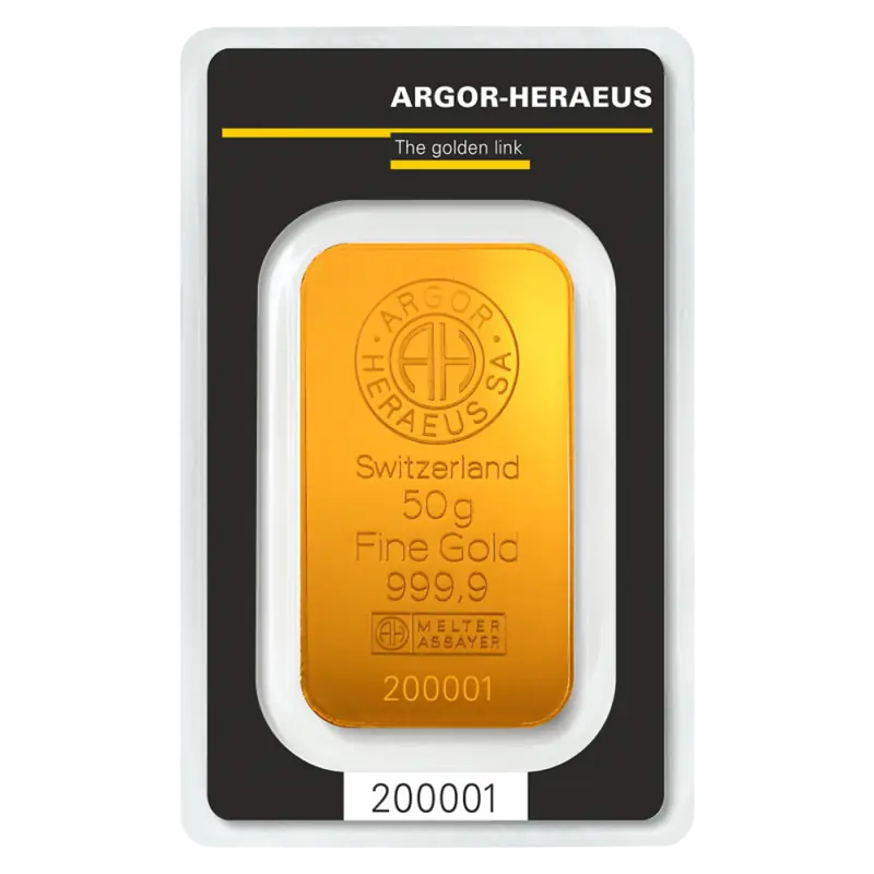 50g Gold Bar | Argor-Heraeus | Minted