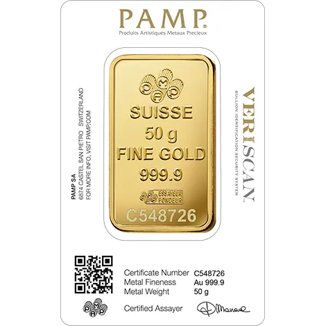50g Gold Bar | PAMP Fortuna