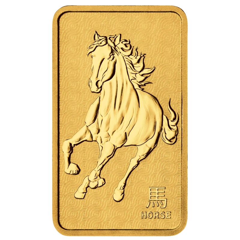 1 oz Lunar III Horse Gold Bar