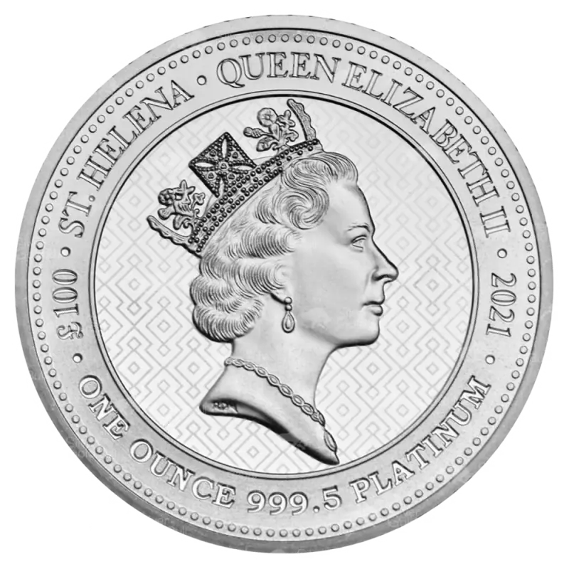 1 oz Saint Helena The Queen's Virtues: Victory Platinum Coin | 2021