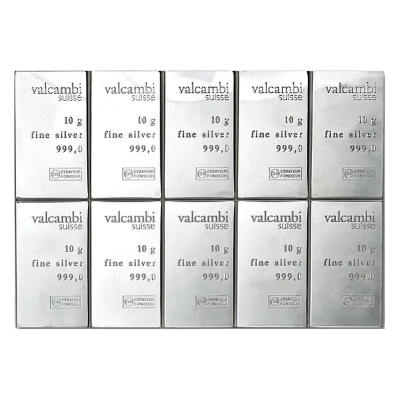 10 x 10g CombiBar® | Silver | Valcambi | Damaged Packaging