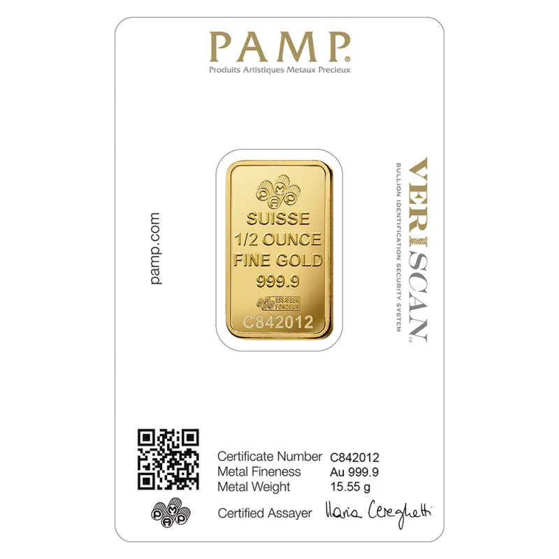 1/2 oz Gold Bar | PAMP Fortuna