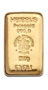 250g Gold Bar | Heraeus