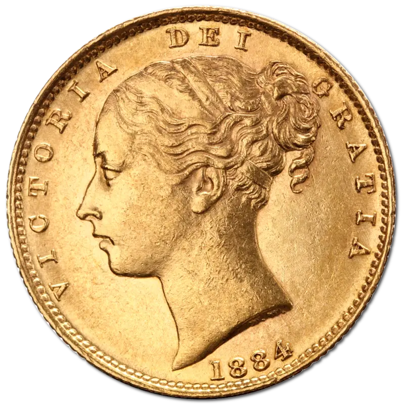 Queen Victoria Young Head Shield Back Gold Coin | 1871-1887