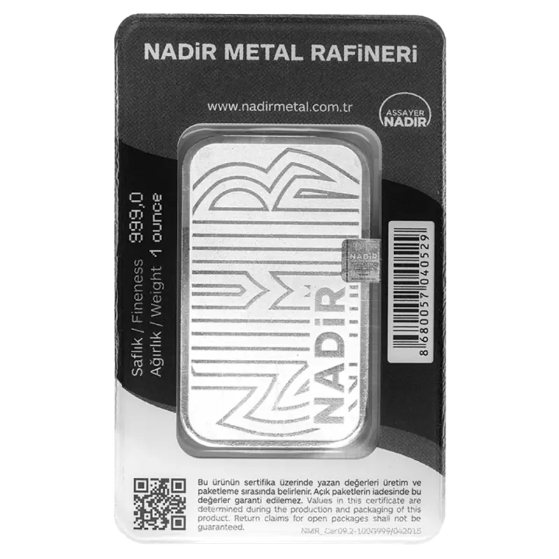 1 oz Silver Bar | Nadir Metal Rafineri