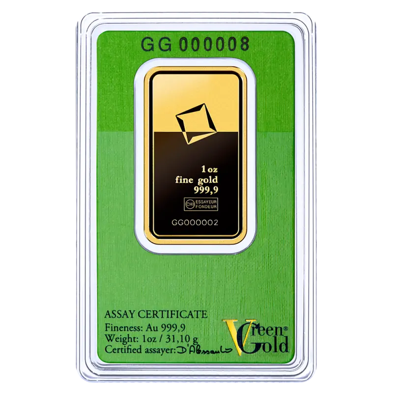 1 oz Gold Bar | Valcambi | Green Gold