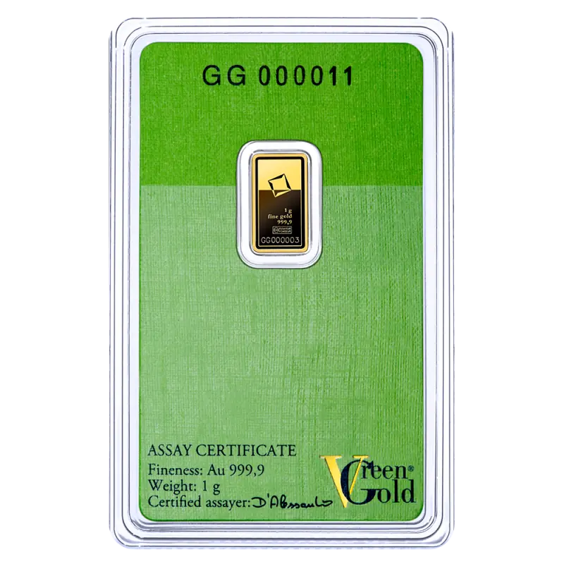 1g Gold Bar | Valcambi | Green Gold